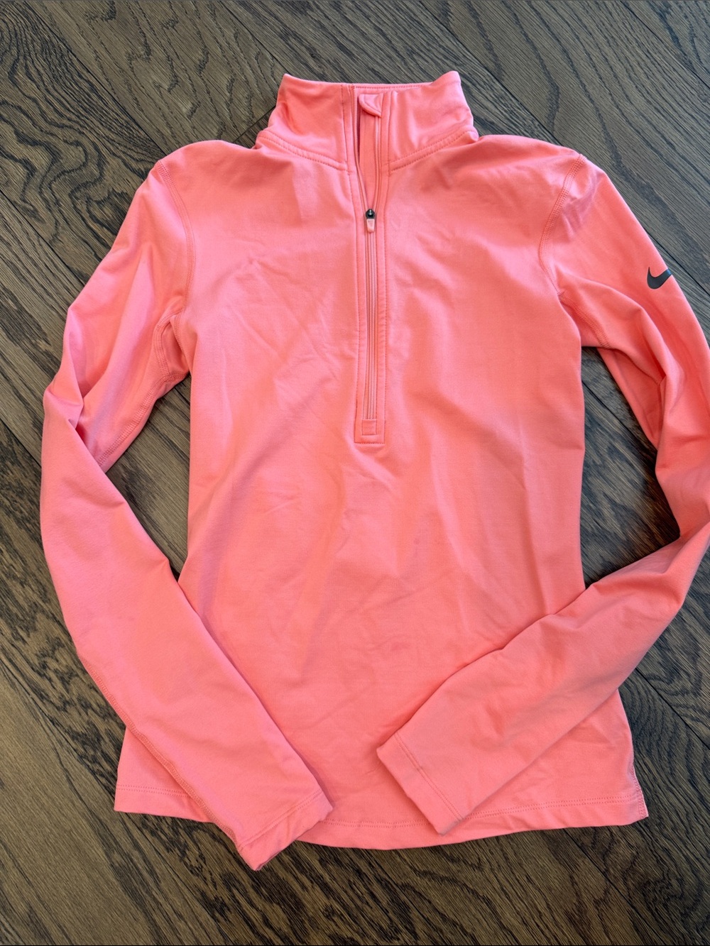 Nike Coral Pink Quarter-Zip Long Sleeve Top